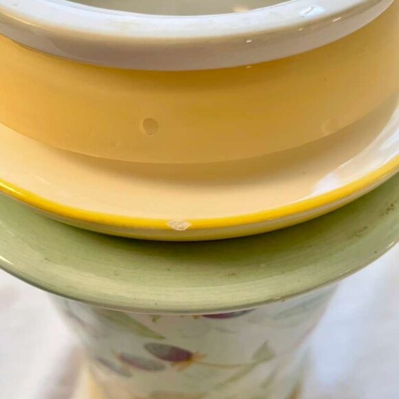 Vintage Capriware Ceramic Canister Set – White Floral & Berry Design – Set of 2 - Picture 14 of 16